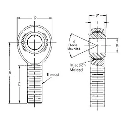 Vista 2 de QA1 Precision Products PCMR8-10 ROD END END (PC) 2-PC ALEACIÓN HTM-R 1/2-5/8