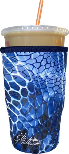 Vista 84 de Funda Koverz para café helado, funda aislante de neopreno para taza, se ajusta a una taza de café de 32 Oz., lavable y reutilizable, accesorios