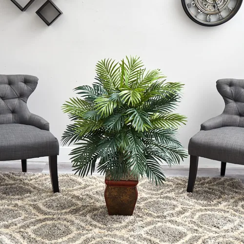 Vista 5 de Nearly Natural Areca con maceta decorativa planta de seda