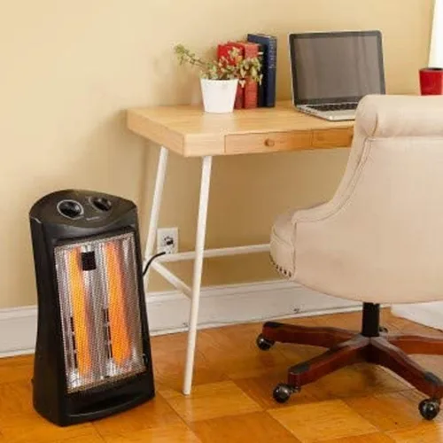 Vista 5 de Calentadores de espacio Comfort Zone para uso en interiores, calentador eléctrico portátil, termostato ajustable, calor infrarrojo, calentador