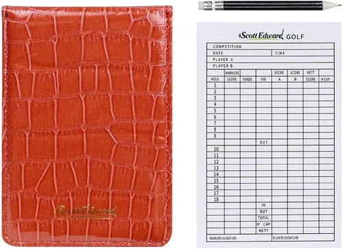 Vista 3 de Scott Edward Funda para tarjeta de puntuación de golf, soporte de cuero para tarjetas de puntuación, estadísticas y seguimiento de puntuaciones