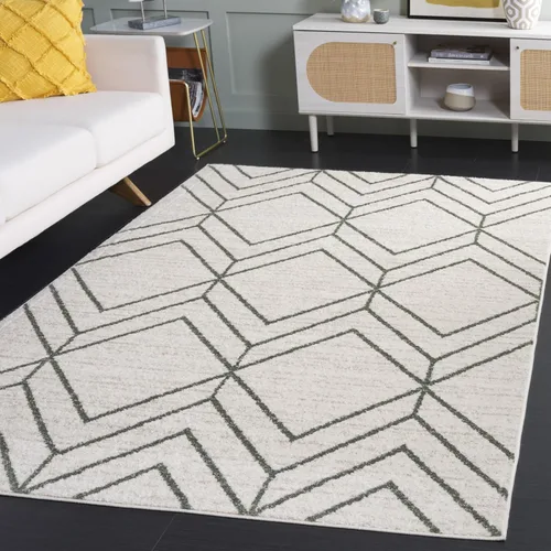 Vista 36 de SAFAVIEH Adirondack Collection - Alfombra decorativa, 2 x 3 pies, color negro y marfil, diseño geométrico moderno, no desprende pelusa y de fácil