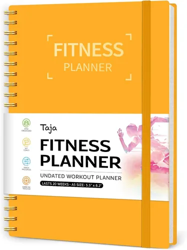 Vista 9 de Diario de entrenamiento físico para mujeres y hombres, tamaño A5 (5.5 x 8.2 pulgadas), planificador de registro de entrenamiento para rastrear