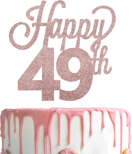 Vista 78 de LINGTEER - Decoración para pastel con texto "Happy Birthday 100", color negro