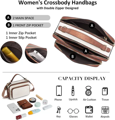 Vista 5 de BOSTANTEN Bolsos cruzados para mujer de cuero vegano con correa ancha