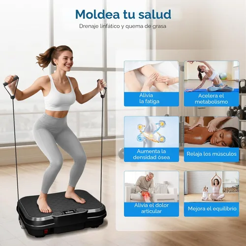 Vista 6 de AoraPulse Vibration Plate Exercise Machine, Vibration Plate for Lymphatic Drainage Weight Loss, 400 Lbs Capacity Full Body Workout Vibrate Fitness