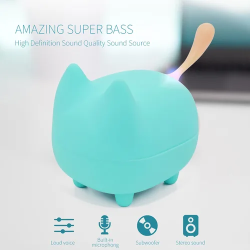 Vista 2 de gingo Altavoz Bluetooth portátil, mini altavoces inalámbricos con claridad estéreo, emparejamiento TWS, micrófono integrado, súper graves, tiempo