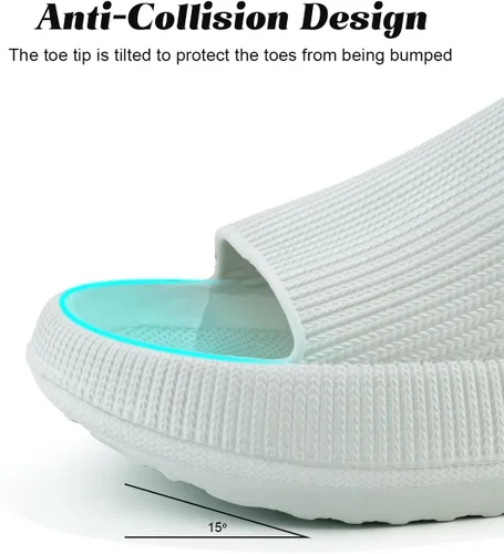 Vista 3 de OLDSH Sandalias de nube para mujeres y hombres, suela gruesa para casa y exteriores, pantuflas antideslizantes de EVA, pantuflas de casa