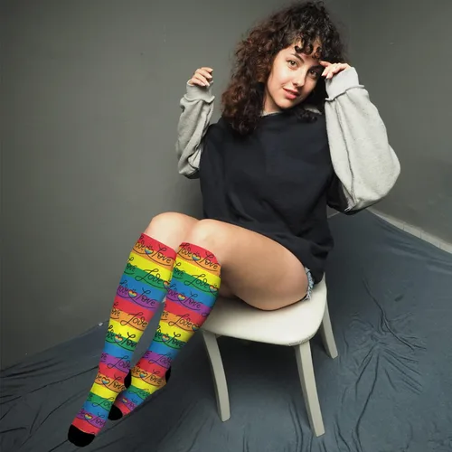 Vista 4 de devor Boot Socks Women Casual Sock Women Casual Socks Fashion gay love is love lesbian gay gay pride bi pride Socks