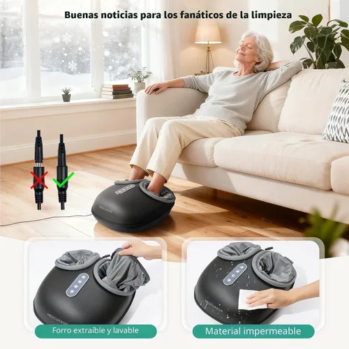 Vista 6 de Medcursor - Máquina masajeadora de pies con calor, masaje de pies proporciona alivio para músculos cansados y plantares, terapia de amasado