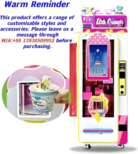Vista 2 de Máquina expendedora inteligente de helados, fabricante de postres comercial completamente automático con monitoreo remoto y sistema de alerta