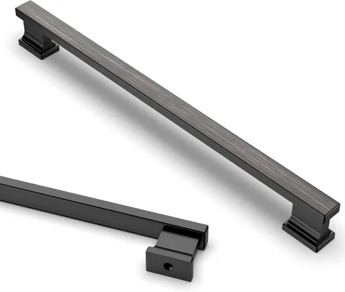 Vista 20 de Asidrama - Paquete de 6 manijas de gabinete de cocina color latón cepillado de 3.75 pulgadas (96mm), tiradores para gabinete, accesorios