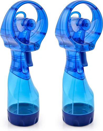 Vista 15 de O2COOL - Ventilador de mano de lujo, funciona con pilas, ventilador pulverizador de agua (verde) Sí