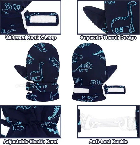 Vista 27 de QikQik Guantes de invierno impermeables para niños pequeños - Guantes de nieve para bebés