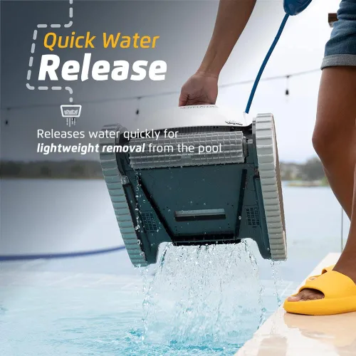 Vista 8 de Dolphin Proteus DX3 Aspiradora robótica automática para piscina, con escalada de paredes, cepillo de fregado activo, ideal para piscinas enterradas