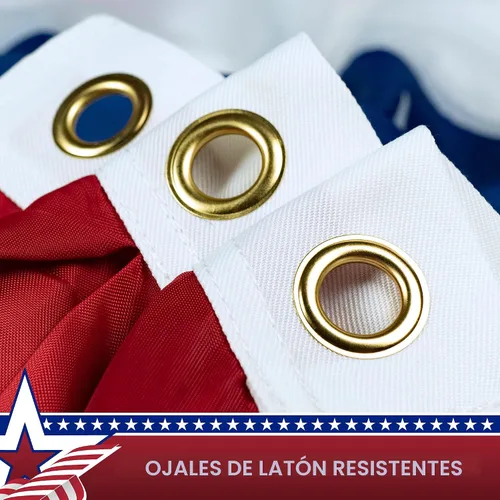 Vista 2 de G128 - Decoraciones patrióticas bordadas, Bandera de abanico de 3 x 6 pies