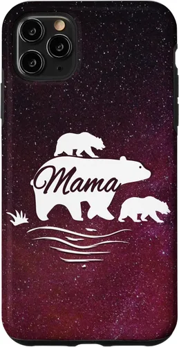 Vista 13 de Mama Bear with 2 Cubs Space Stars Galaxy Mama Bear Case for iPhone 17
