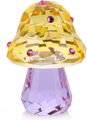 Vista 8 de Figura de cristal de hongo, bonita decoración de escritorio para el hogar con circonitas brillantes, regalos de hongos Kawaii para mujeres, adorno