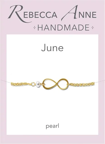 Vista 150 de Pulsera con dije de infinito con piedra natal, joyería hecha a mano, regalo para ella