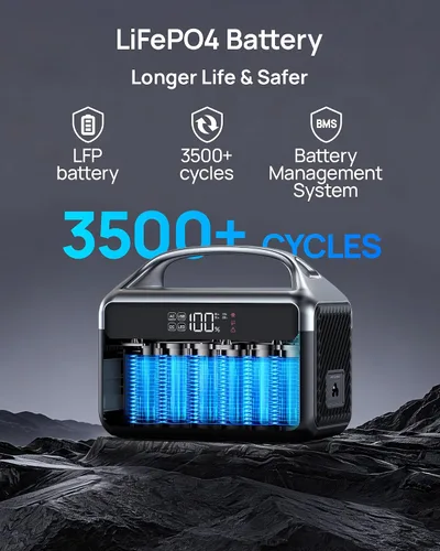 Vista 6 de DaranEner Estación de energía portátil, 300 W (sobretensión 600 W) 192 Wh con salida de CA de 110 V, batería LiFePO4 para emergencias en el hogar