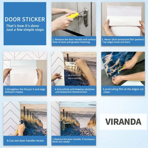 Vista 6 de Adhesivo 3D para puerta, mural para despegar y pegar, papel tapiz de bodega de vino, calcomanías autoadhesivas extraíbles de PVC, impermeable