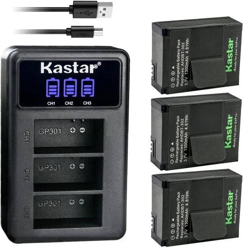 Vista 6 de Kastar - Cargador de batería con pantalla LCD triple USB compatible con cámara deportiva EHANG GHOSTDRONE 2.0 RC Quadcopter, EHANG GSC-200K