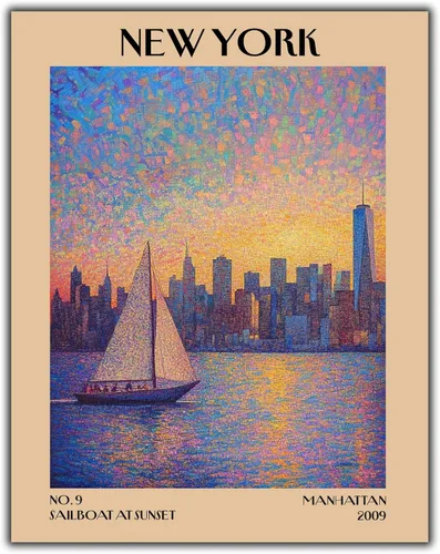 Vista 21 de K&L DESIGN CO. Impresión artística retro vintage de Nueva York, póster sin marco de 11 x 14 pulgadas, recuerdos de la ciudad de Nueva York, bonita