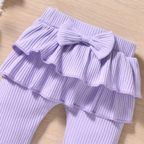 Vista 3 de Aalizzwell Conjunto de mameluco acanalado para bebés y niñas prematuros, para otoño e invierno
