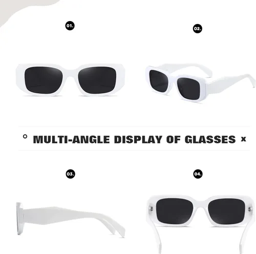 Vista 4 de MASDUN Y2k - Gafas de sol cuadradas para mujer y hombre, diseño de moda, estilo retro, a la moda, con protección UV
