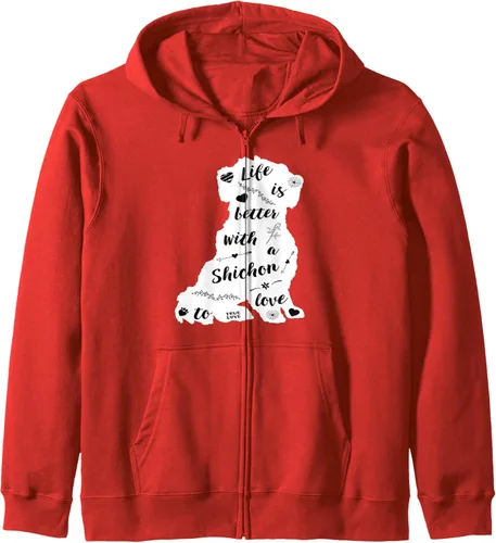 Vista 7 de Shichon - Sudadera con capucha para los amantes de los perros Shichon
