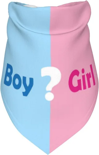 Vista 3 de ¿Qué será? Anuncio de embarazo, bufanda triangular para mascotas, revelación de género, accesorios de fotografía de baby shower (rosa)