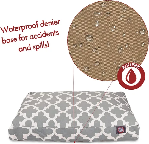 Vista 5 de Majestic Pet Products - Cama rectangular pequeña para perros y mascotas con cubierta extraíble lavable y enrejado gris
