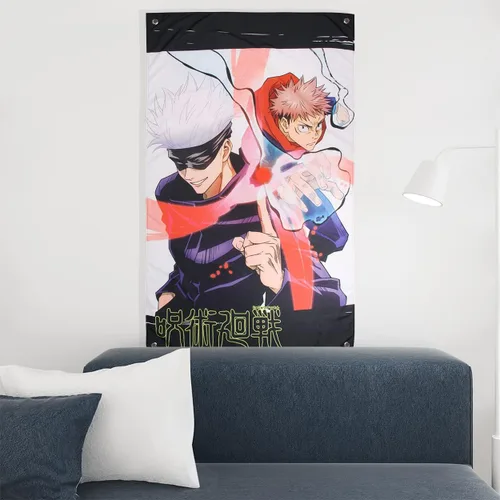 Vista 2 de JUST FUNKY Jujutsu Kaisen Tapiz JJK Manga Arte de pared Anime Decoración Satoru Gojo y Yuji Itadori 30 x 50 pulgadas