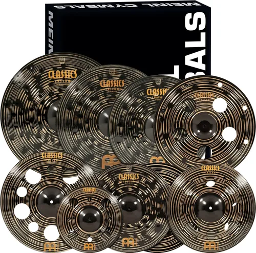 Vista 12 de Conjunto de platillos en caja con hihats de 15", choque de 20", choque-paseo de 22" más un choque de basura de 18" gratis – Classics Custom Dark