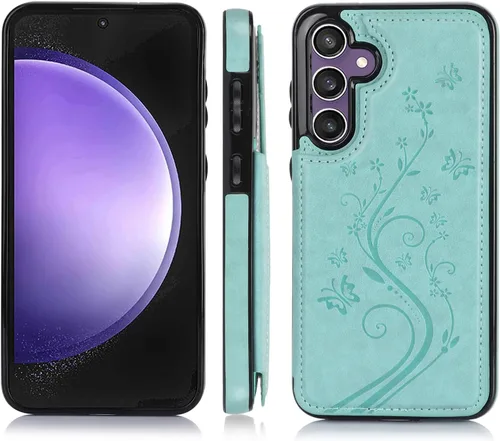 Vista 4 de Asuwish Funda de teléfono para Samsung Galaxy S23 FE 5G con protector de pantalla de vidrio templado y tarjetero con soporte para tarjetero, soporte