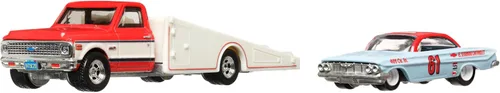 Vista 2 de Hot Wheels '61 Impala y '72 Chevy Ramp Truck, Equipo de transporte #54