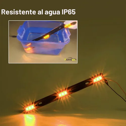 Vista 4 de Barra de identificación roja, 3 luces, 9 LED, 1 Ámbar