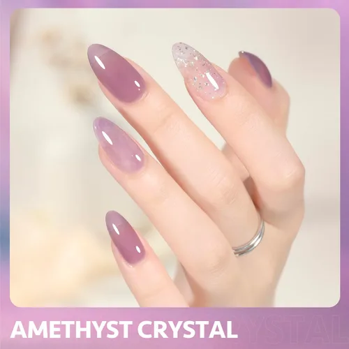 Vista 2 de GAOY Esmalte de uñas de gel color lila nude, 16ml, esmalte de gel neutro traslúcido que se quita con remojo, curado con luz UV para arte de uñas