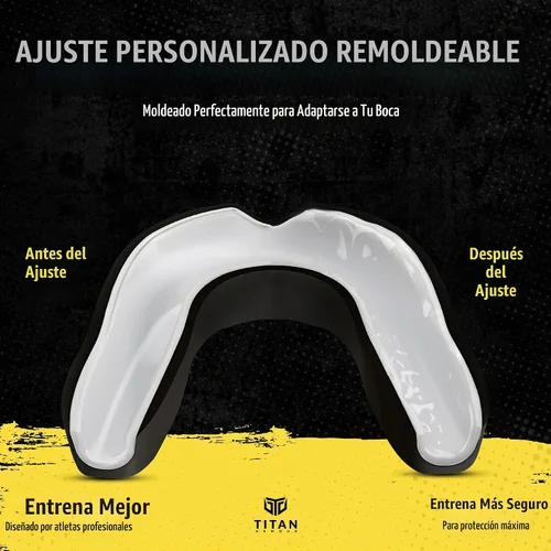 Vista 6 de Protector bucal de boxeo Doble capa premium Estuche incluido Boquilla de ajuste personalizado para adultos y jóvenes Protector bucal