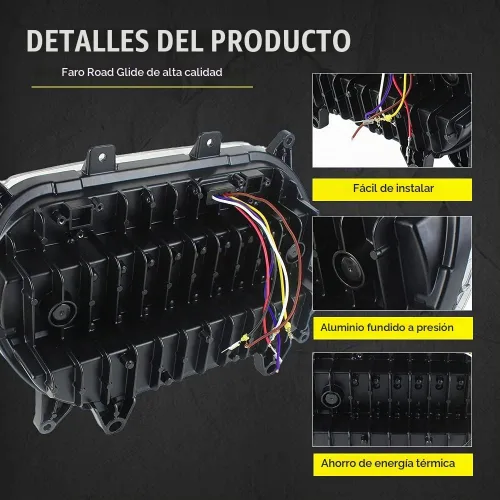 Vista 7 de Road Glide Faros LED con Intermitentes para Motocicletas, Luces Laterales de Circulación Diurna aptas para Motocicleta Road Glide 2015 2016 2017