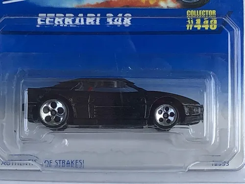 Vista 6 de Hot Wheels Black Ferrari 348 Collector #443 Coolest to Collect Card 5 DOT Wheel
