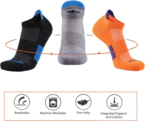 Vista 3 de JOYNÉE Mens Athletic Socks Low Cut Cushion Running Socks Breathable Comfort for Sports 6 Pack
