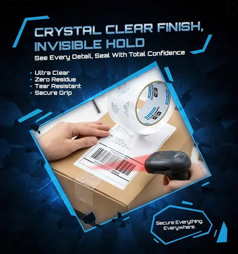 Vista 4 de 2 rollos de cinta de embalaje transparente, 4,7 cm x 62 m, 0,07 mm de grosor - Cinta de envío resistente para mudanzas, sellado de cajas, embalaje