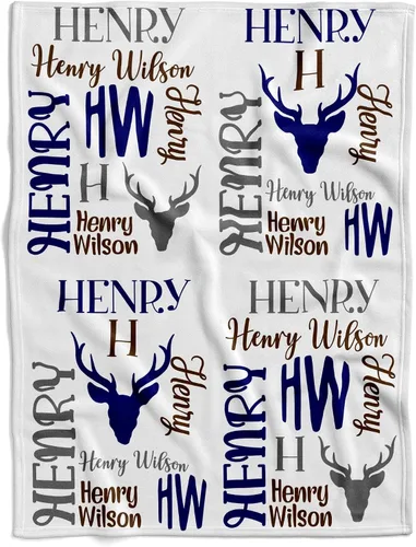 Vista 24 de Manta personalizada de ciervo alpino para bebé, manta personalizada para el cuarto de bebé, manta de vellón suave para la vida silvestre, ropa