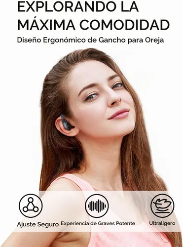 Vista 4 de 1MORE S70 - Auriculares abiertos con Bluetooth, inalámbricos y cómodos, para salir del oído, equilibrio AIR+, IPX5 impermeable, 40 horas de Negro