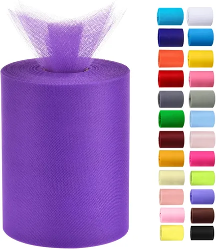 Vista 16 de Rollos de tul de 6 pulgadas por 100 yardas (300 pies) de tela de carrete de tul para bricolaje, faldas tutú, bodas, baby shower, manualidades