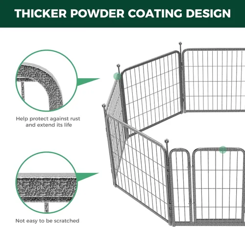 Vista 4 de FXW Aster - Corralito para perros diseñado para patio, 24 pulgadas, 8 paneles