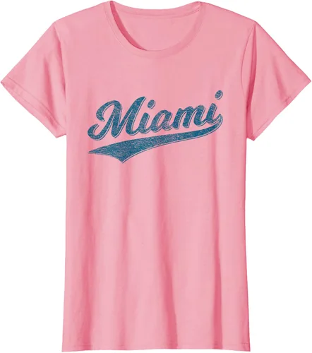 Vista 6 de Camiseta de estilo vintage de Miami Florida VARSITY SCRIPT Sports, gris, S