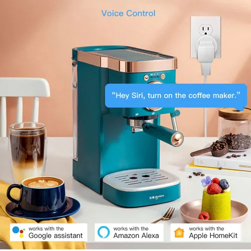 Vista 3 de Enchufe inteligente Mini HomeKit, toma de corriente WiFi inteligente compatible con Apple HomeKit, Alexa y Google Assistant, toma de control de voz