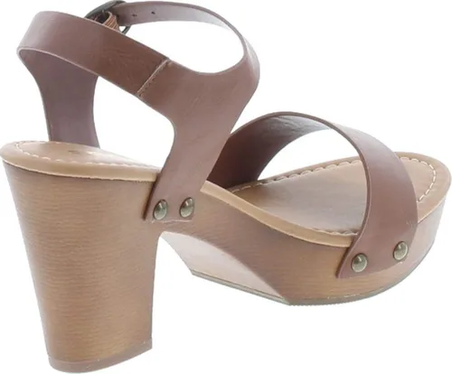 Vista 5 de Soda CHIVAS Women's Bold Buckles Studded Wedge Sandal
